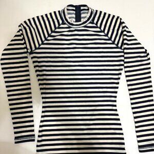 J. Crew Navy and White Striped Swim Coverup